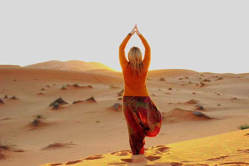 Yoga in Desert Sahara Morocco